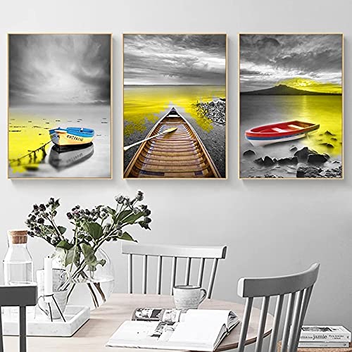 Vue sur la mer en affiche monochrome pour transformer votre salon en un havre de paix scandinave