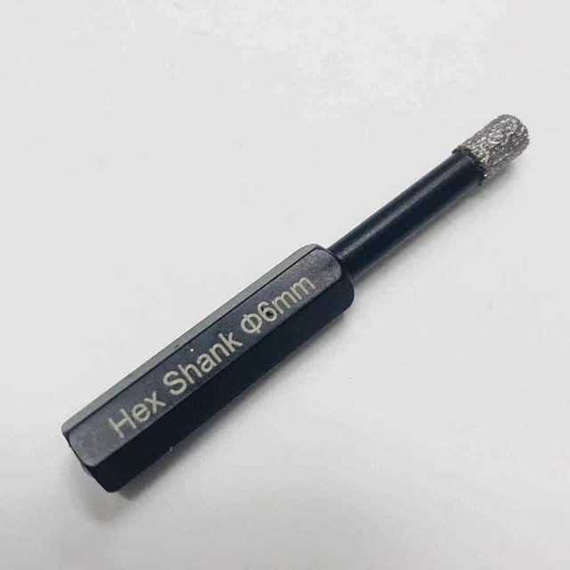 Diamond Tipped Drill Bit for Porcelain, Glass, Granite, and Ceramic Tile, 6mm, Heavy Duty with Wax Core for Cool Heat Dissipation, All-Purpose Drilling (1)