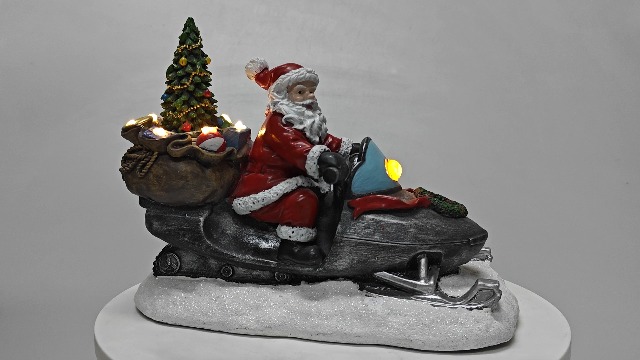 Amazon.com: Lightahead Musical Santa Riding Snowmobile Bike
