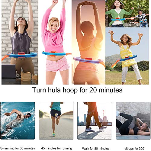 XEWEA Hula Hoop Smart Fitness Weight Loss Ring with LED Colorful Light Adjustable Size Detachable Massage Yoga Ring for Adult and Child Artifact Sports Equipment Abdominal Waist Exercise