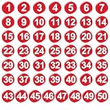 50 Stück Magnete Bunt für Magnettafel,Red Whiteboard Magnete,Starke Zahlenmagnete,Bunt Rund Magnete,Kühlschrankmagnete Dekorative,für Schließfach,Foto,Schule Tafel,Kühlschrank