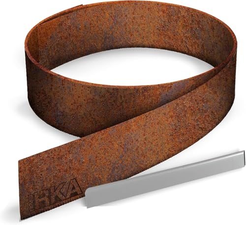 IRKA Rasenkante Cortenstahl L10m H15cm – Flexible Beeteinfassung 1 mm...