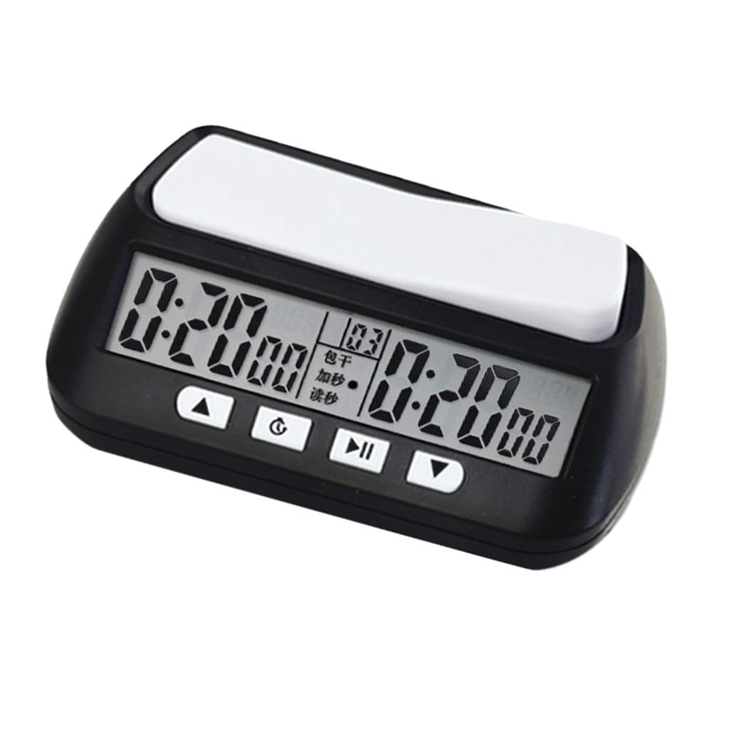 Leeadwaey Reloj de ajedrez digital para competición con temporizador de cuenta regresiva, color negro