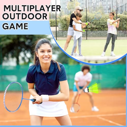 Image of 12 Pack Badminton Rackets Set Including Badminton Racquets, Nylon Shuttlecocks and Carry Bag for Outdoor Backyard Games Beginners