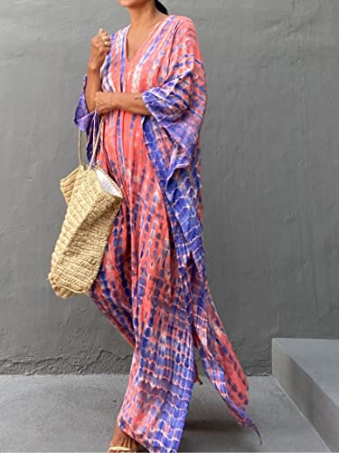 Image of Kaftan Dresses for Women Plus Size Summer Beach Dress with Print and Swim Cover Ups