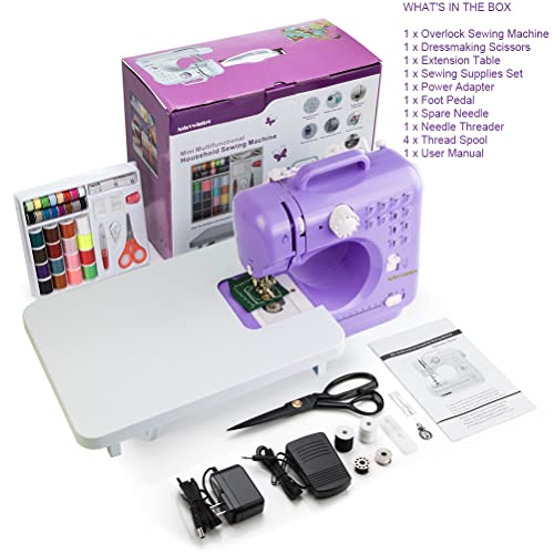 Astrowinter Mini Sewing Machine (Extension Stand, Sewing Supplies Set, Dressmaking Scissors Included) - Electric Overlock Sewing Machines - Small Household Sewing Handheld Tool Aw-005-A8 #TOP1