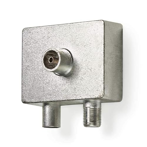 TronicXL Breitband Multimedia-Aufsteckadapter IEC Coax Verteiler für Kabelmodem und TV Kabel Kabelfernsehen Splitter Internet Data/Fernsehen I 2-Fach Koax Aufsteck Adapter