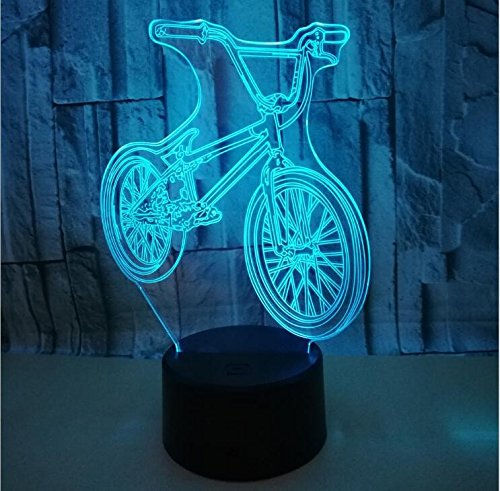 Preisvergleich Produktbild Stimmungslichter 3D Kleine Nachtlichter Mountainbike Bunte Usb Touch Fernbedienung Schalter Licht Illusion Tischlampe Dekoration Geburtstag Weihnachtsgeschenk Umwelt Tischleuchte