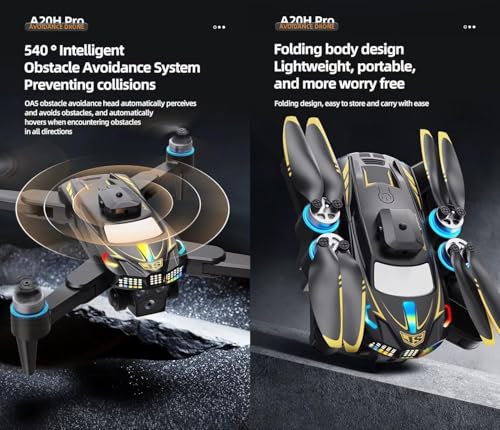 Image of 4k rEmOtE CoNtRoL DuAl cAmErA DrOnE 1080P Wi-fI SeLfIe gEsTuRe rC DrOnE WiTh oBsTaClE AvOiDaNcE BrUsHlEsS MoToR OnE KeY TaKe-oFf & lAnDiNg 4.5 iNcH LcD DiSpLaY (T6 PRO)
