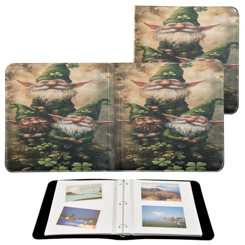 Álbum de fotos scrapbook autoadhesivo con cubierta de cuero PU, 3 anillos, 40 páginas, tamaño 8x10 para recuerdos miniatura 2