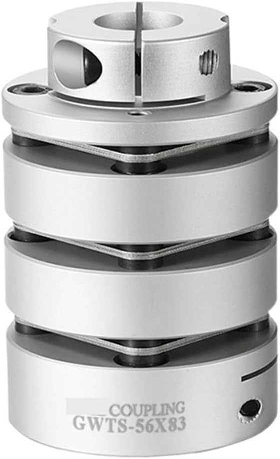 Three Diaphragm Flexible Shaft Coupling Aluminum Clamp for Encoder and Stepper Motor Connection - Quick Coupler for CNC Machines16-126(56x83 (8-24)(8-32))