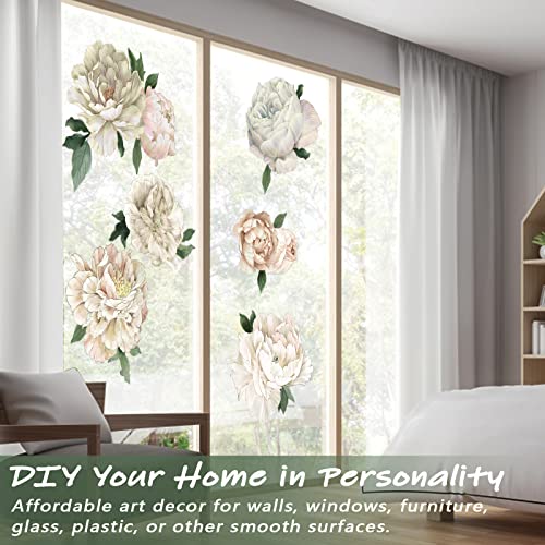 Peony Wall Decals For Nursery Wall Decor Soft White Flowers Wall Stickers Peel And Stick Kids Floral Decals For Girls Bedroom Living Room Nursery Wall Decor #TOP4