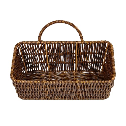 Cesta de mimbre COLLBATH con diseño ventilado marrón para guardar cebolla 2