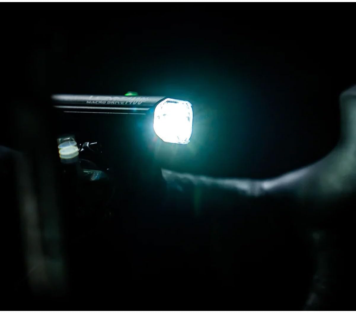 Lezyne Macro Drive 1400+ Headlight in use at night