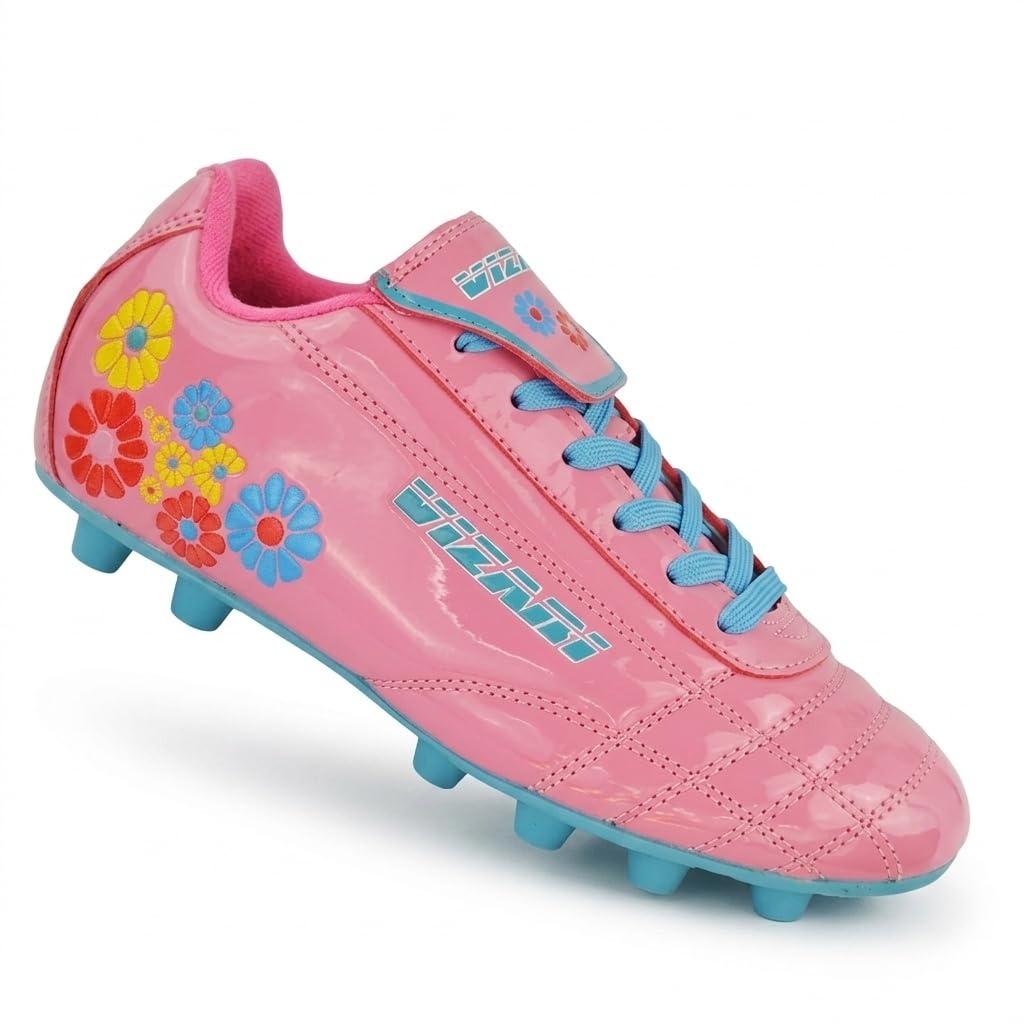 Vizari Blossom FG Soccer Shoe for Toddler/Little Kid | Synthetic Leather, Machine Washable, Unique Graphics, Comfortable Design, Durable Rubber Outsole (Toddler/Little Kid)