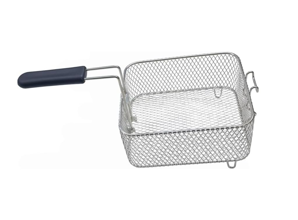 CubetasGastronorm ® Cesta freidora 8 litros recambio acero inoxidable 220x240x100 mm modelo FR 8L compatible con Infrico compatible con Panarola hosteleria profesional cocina bar restaurante plus