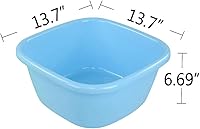 Vista 4 de Bandeja cuadrada de plástico, lavabo, 16 cuartos de galón, 3 paquetes