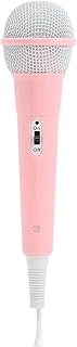 ASHATA Kids Wired Microphone Pink, Kids Mic for Singing Lightweight Classic Dynamic Microphone with 3.5mm Jack