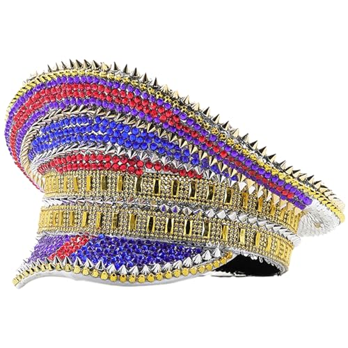 Chapeau de mariée à paillettes et rivets cloutés pour femme
