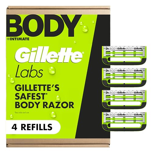 Gillette Labs Body + Intimate Razor Blades for Men Anti-ingrown bar 4 Blade Refills