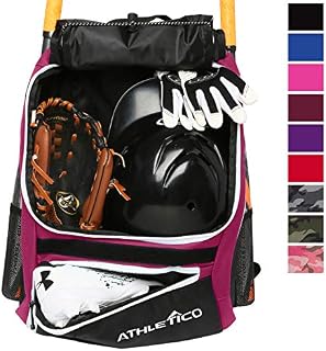 Athletico Baseball Bat Bag - Backpack for Baseball, T-Ball & Softball Equipment