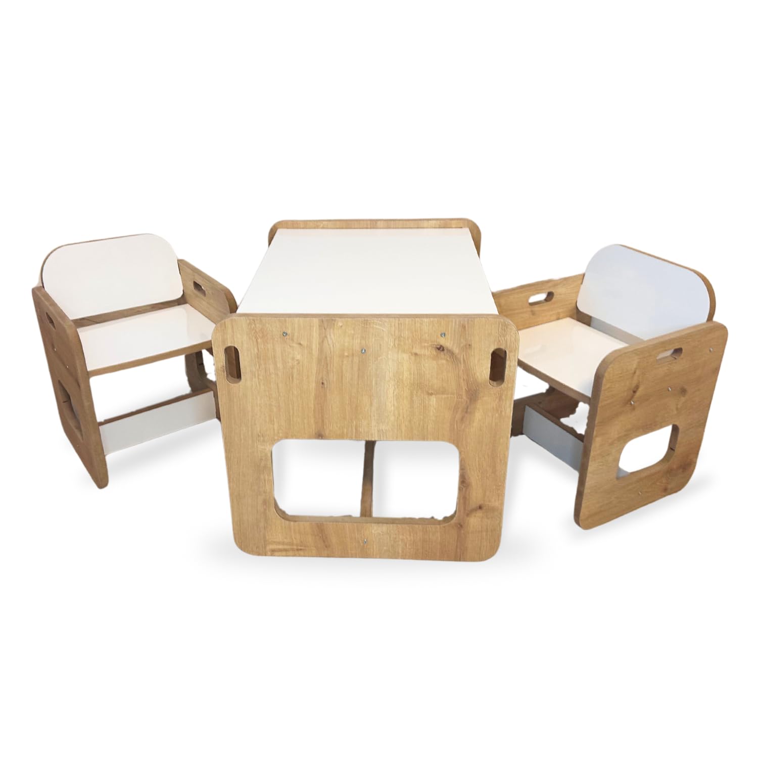 Malino Kindersitzgruppe aus Holz – Set aus 1 Tisch und 2 Stühle – Robuster Spieltisch für Kinder – Kindertisch perfekt für Kinderzimmer Kindermöbel Jungen & Mädchen ab 2 Jahren