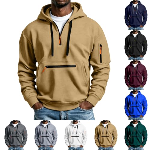 Half Zip Sweatshirt for Men Tactical Zip Hoodies Work Quarter Zip Pullover - image 1