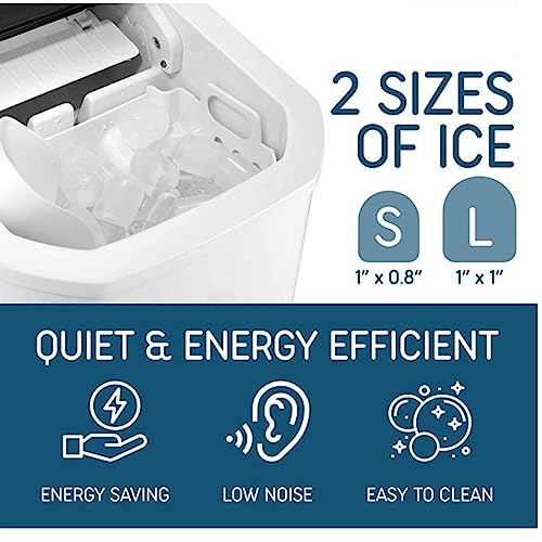 Máquina para hacer hielo portátil 22-26 lbs/24h blanca miniatura 3