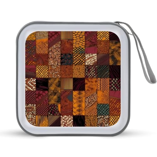 Étui pour CD et DVD 40 compartiments en plastique rigide design fleurs rouges Patchwork Africain