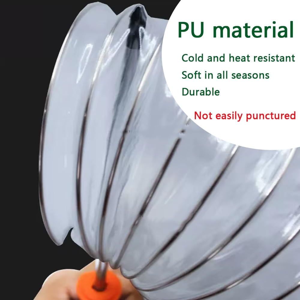 Tubo flessibile per la raccolta della polvere, flessibile in PVC trasparente da 3,8 cm a 6,3 cm ID, 3 m/10 m, tubo di aspirazione per aspirapolvere, collettori di polveri, pompe marine
