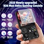 R36 Max Retro Handheld Game Console, Video Game Console with 64G Built-in 18000+ Games, 4000mAh Rechargeable, Support 30+ Simulators, Linux System, 4.0 Inch IPS Screen Portable Pocket Arcade, Black - Image 2