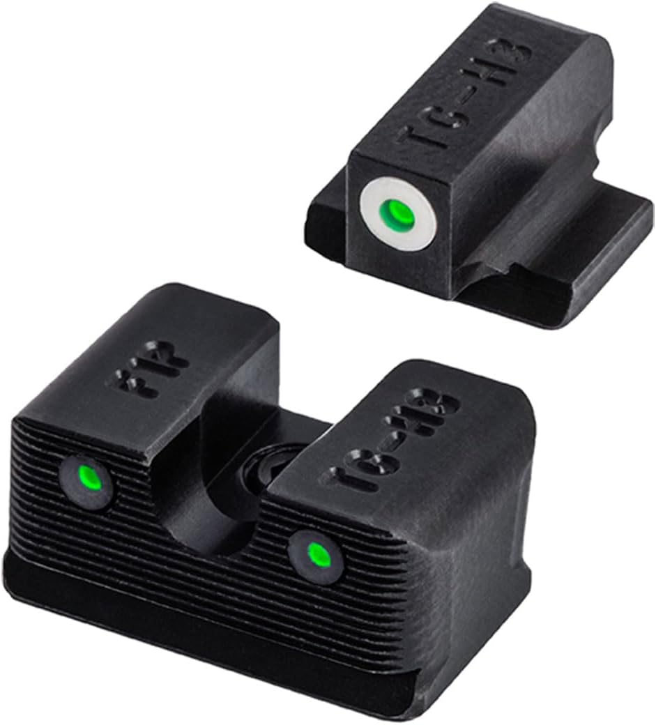 TRUGLO Tritium Pro Handgun Night Sights with Daylight White Dots Night Tritium Dots & White Focus Lock Front Ring Durable Compact Night Sights Compatible with FN Handguns