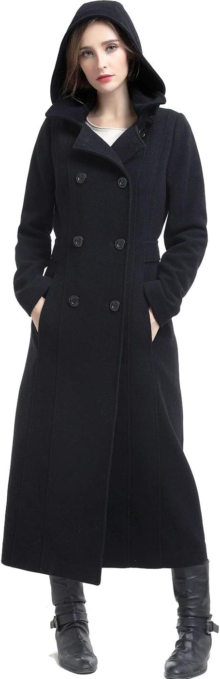 BGSD Women Mariel Wool Blend Hooded Long Walking Coat (Also available in Plus Size and Petite)