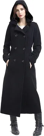 Women Mariel Wool Blend Hooded Long Walking Coat