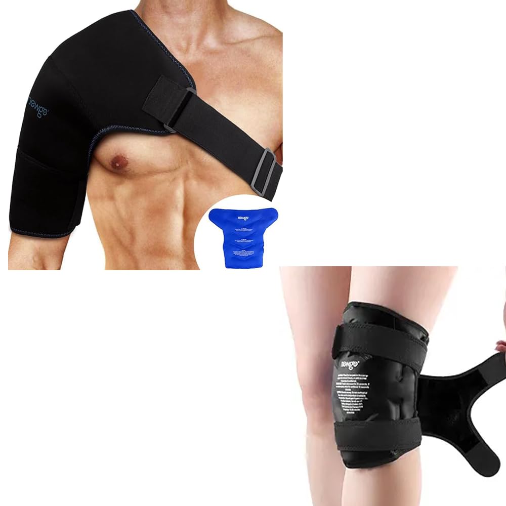 NEWGO Bundle of Large Shoulder Ice Pack and Ice Pack for Knee Replacement Surgery