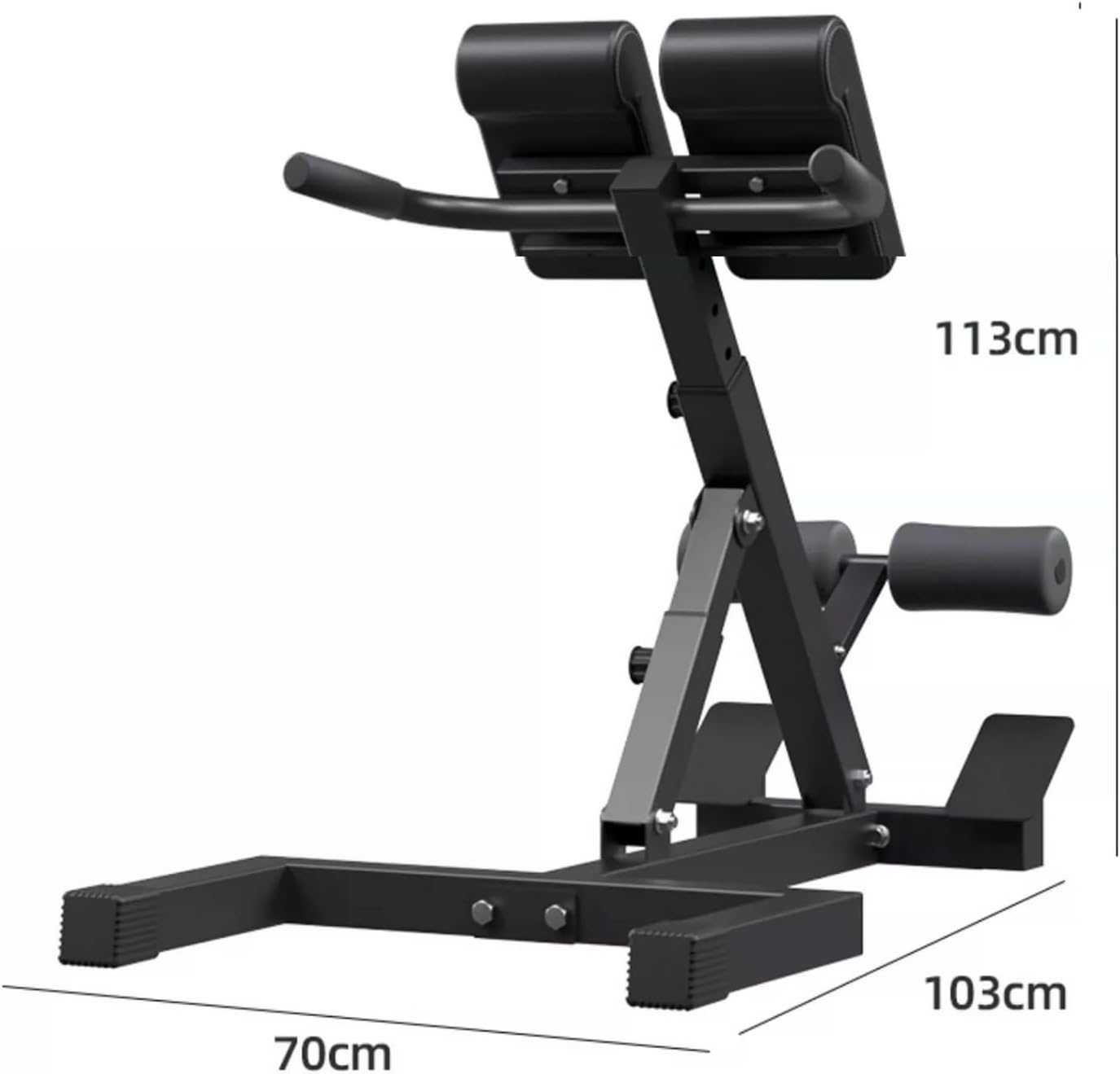 Heavy-Duty Adjustable Roman Chair Versatile Back Hyperextension Extension Roman Bench Abs Exerciser Leg Strength Trainer For Home Gym 5 Height Adjustable 330lbs Capacity