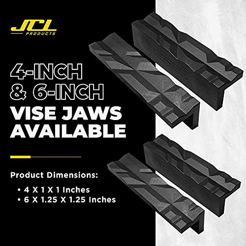 Jcl Vise Jaws - Nylon, Multipurpose 4" - Use On Any Metal Vise, Magnetic Reversible Pads, Clamp Flat Or Round Products #TOP5