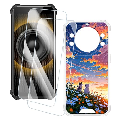 OAGELIM 2�Z�b�g �X�N���[���v���e�N�^�[ + �P�[�X Fossibot F101 Pro (5.45 �C���`) �Ƃ̌݊������� �A�[�e�B�X�e�B�b�N�J�X�^���v�����g�J�o�[�Ƌ����K���X�t�B���� �X�N���b�`�h�~ (�L)