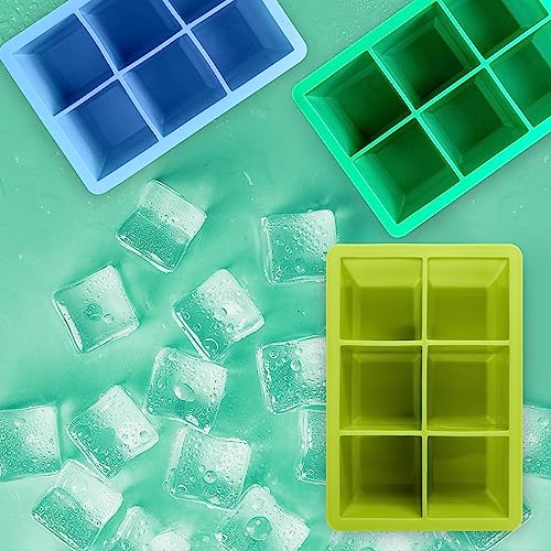 Excnorm Silicone Ice Cube Trays, 3‑Pack Large Square Molds with Lid - image 7