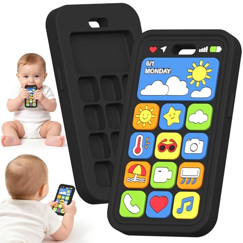 Image of Baby Teething Toys Silicone Baby Phone Teether Over 3 Months