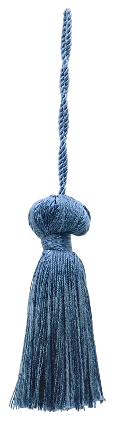 Borla pequeña campana de 7,5 cm azul francés para restaurar cortinas y rematar artesanías