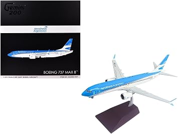 GeminiJets G2ARG1397 Aerolineas Argentinas Boeing 737 MAX 8 LV-KEJ; Scale 1200