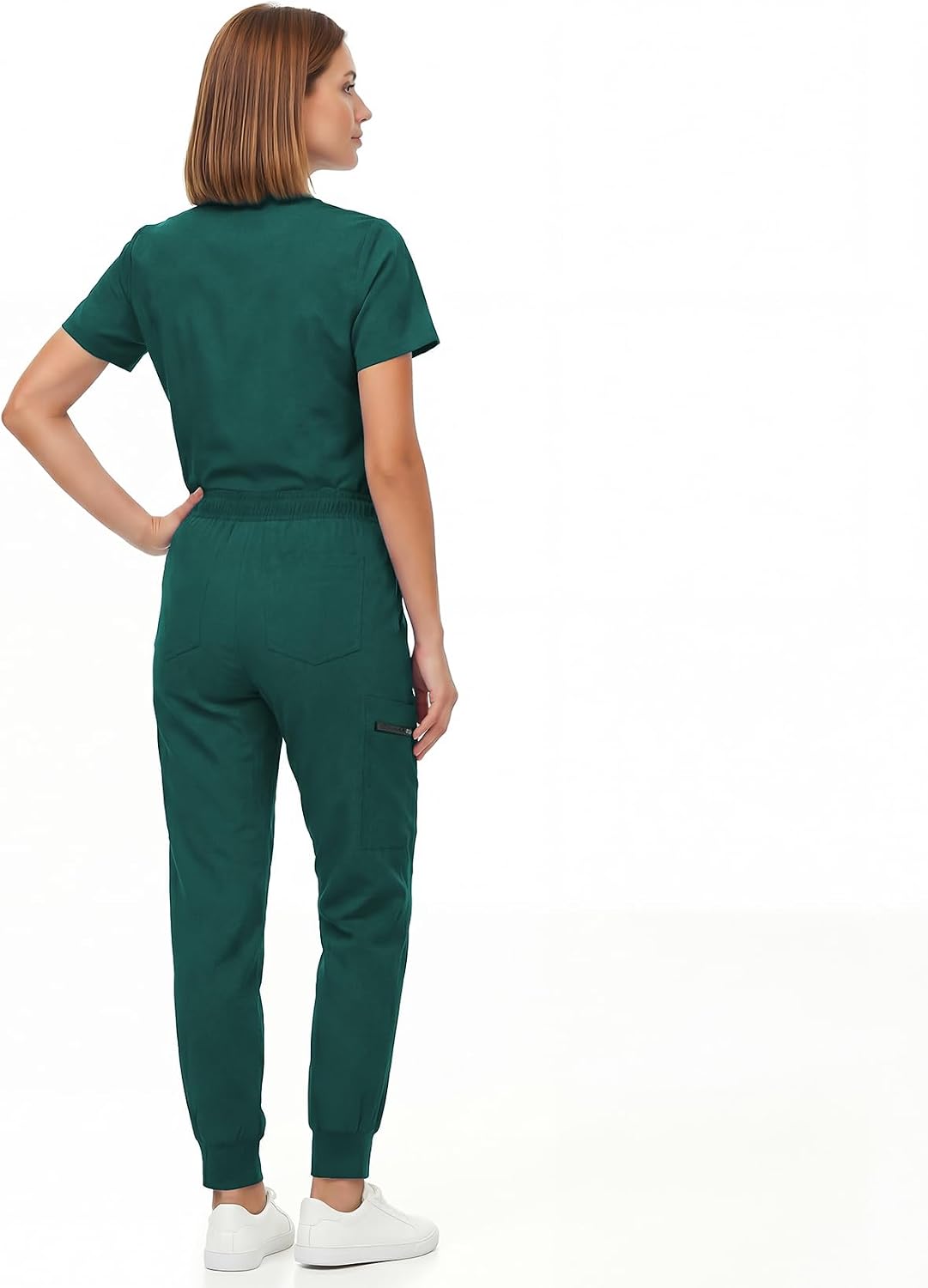 Bopika Scrubs for Women Set Womens Medical Scrub Sets Nurse Uniform Jogger Suit Stretch Top & Pants with Multi Pocket
