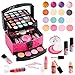 Mathea Trucchi Bambina, Valigetta Trucchi Bambina da 30pcs per Bambini per 3 4 5 6 7 Anni, pulente Sicuro e Lavabile Set Trucchi Bambina Trucchi Bambina anallergici,Valigia per Bambini