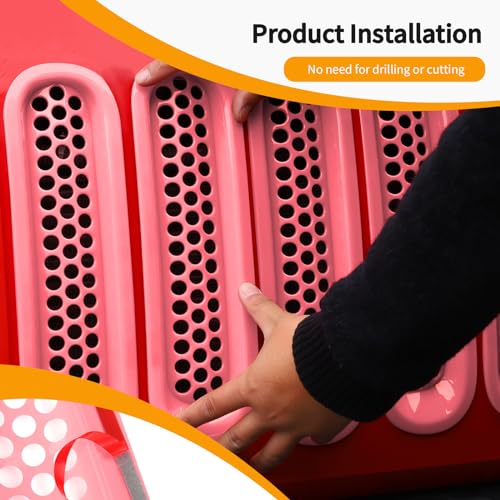 Image of Hoolcar Front Grill Mesh Inserts Clip-in Honeycomb Grille Guard Cover Fit for Jeep Wrangler JK JKU 2007-2017, Exterior Accessories, Pink