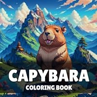 Capybara Coloring Book: 40 Easy and Fun Cute Capybara Coloring Book For Kids & Adults, Perfect For Capybara Lovers B0DCGHSBMY Book Cover