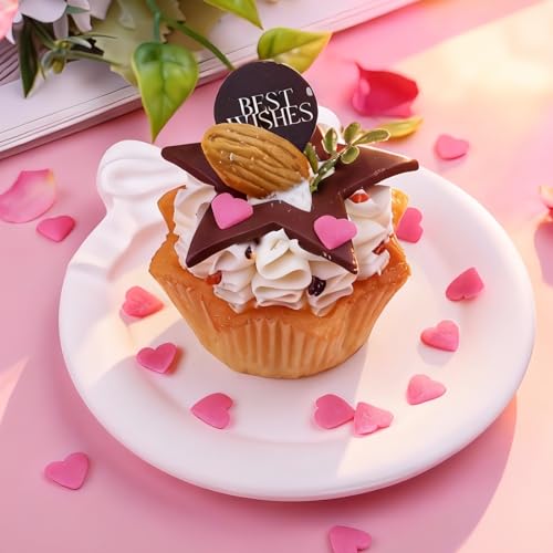 Image of Heart Sprinkles for Cake Decorating, 11.3oz Edible Red White Pink Sprinkles | 4 Colors Set for Valentines Mothers Day Baking Cupcakes Cookies