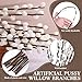 Thiccywoov 20 Stems 31.5 Inch Artificial Pussy Willow Branches for Vases Dried Flower Stems with White Flowers Faux Snow Willow Branches for Indoor Outdoor Wedding Home Party Fireplace Yard Decoration