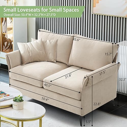 LEISLAND Modern Sofa Loveseat for Living Room, Small Couches for Small
