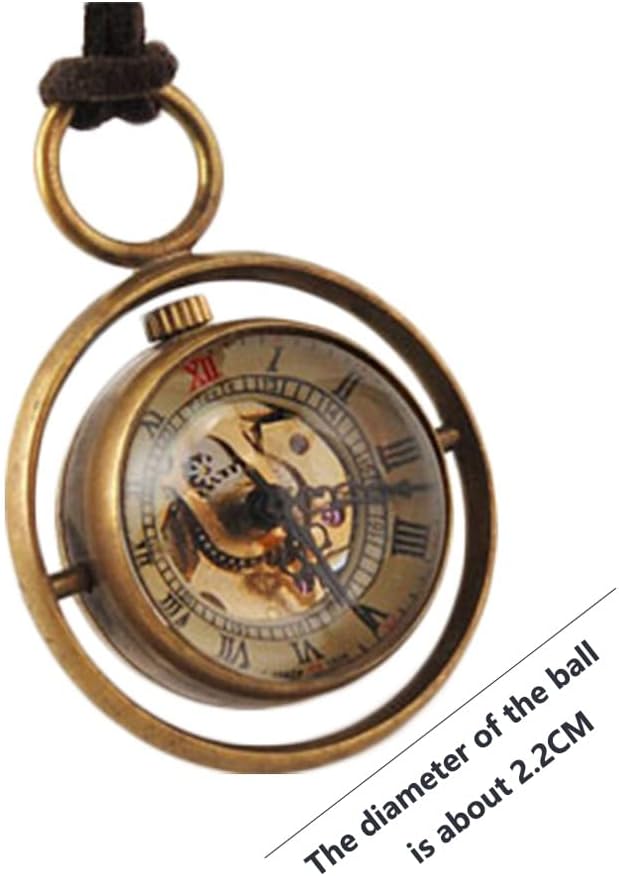 Pocket Watch Retro Mechanical Hand-Wind Pocket Watch Roman Pocket Watch for Men Women with Leather Rope Watch with Chain